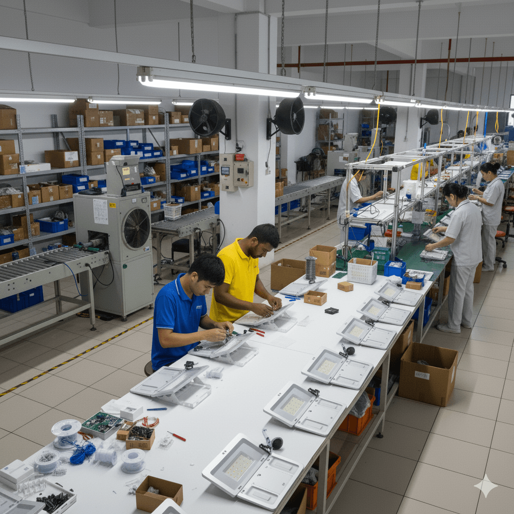 Engineer with solar panel