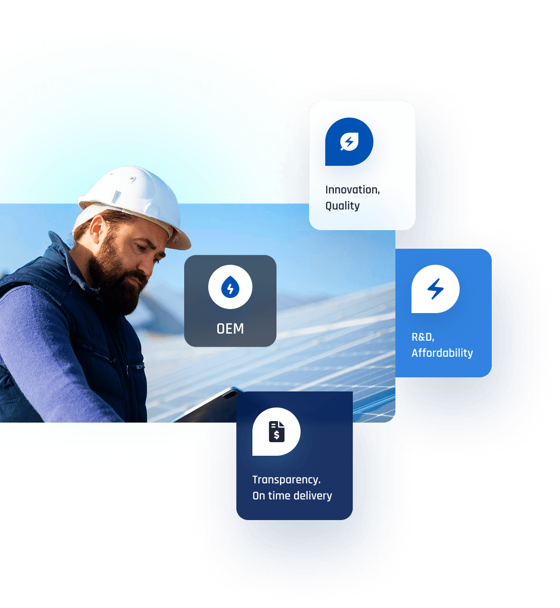 Engineer with solar panel